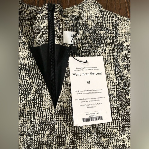 M.M. LAFLEUR Women’s 10 The Aditi Dress in Crackle Black/White -Knee Length- NWT - Picture 6 of 13